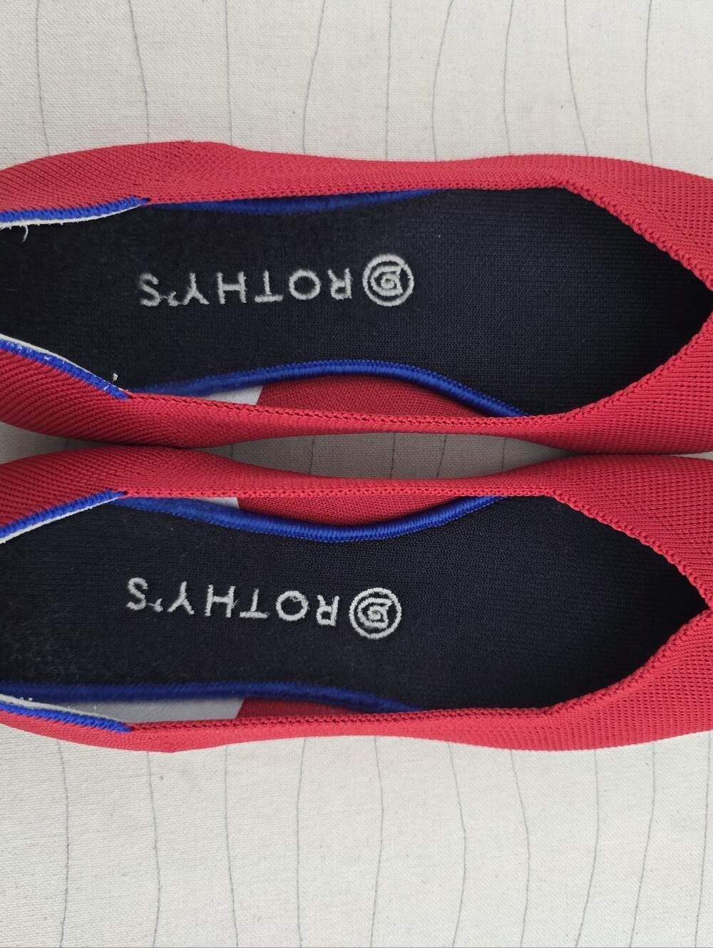 Rothys Womens The Flat Red Knit Washable Slip On Ballet Flats Shoes Size 10.5 - Picture 7 of 14